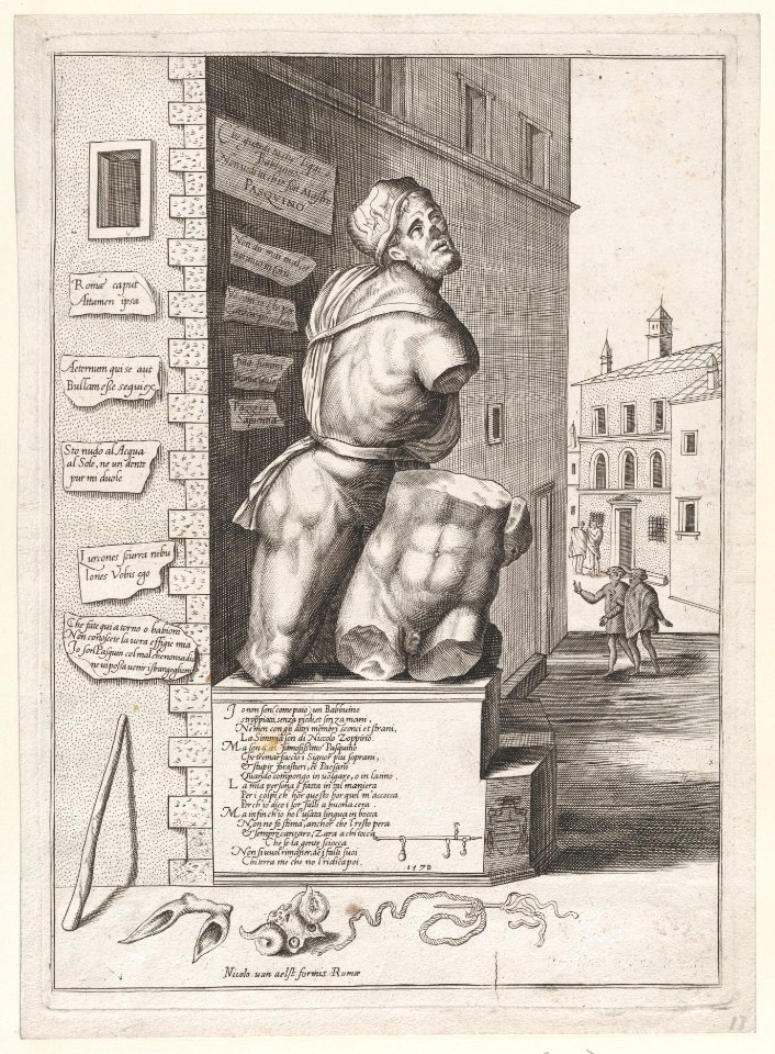 Statue of Pasquin in the House of Cardinal Ursino MET DP870228