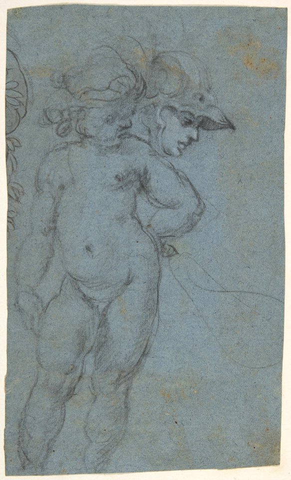 Standing Nude Putto and Study of a Helmeted Head MET DP809904