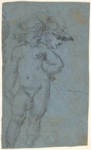 Standing Nude Putto and Study of a Helmeted Head MET DP809904
