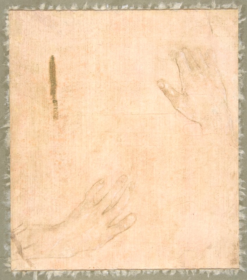 Standing Youth with Hands Behind His Back, and a Seated Youth Reading (recto); Two Studies of Hands (verso) MET DP810429