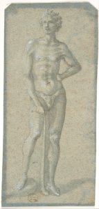 Standing Youth Holding a Club (recto); Temptation of Adam and Eve (verso) MET DP809426