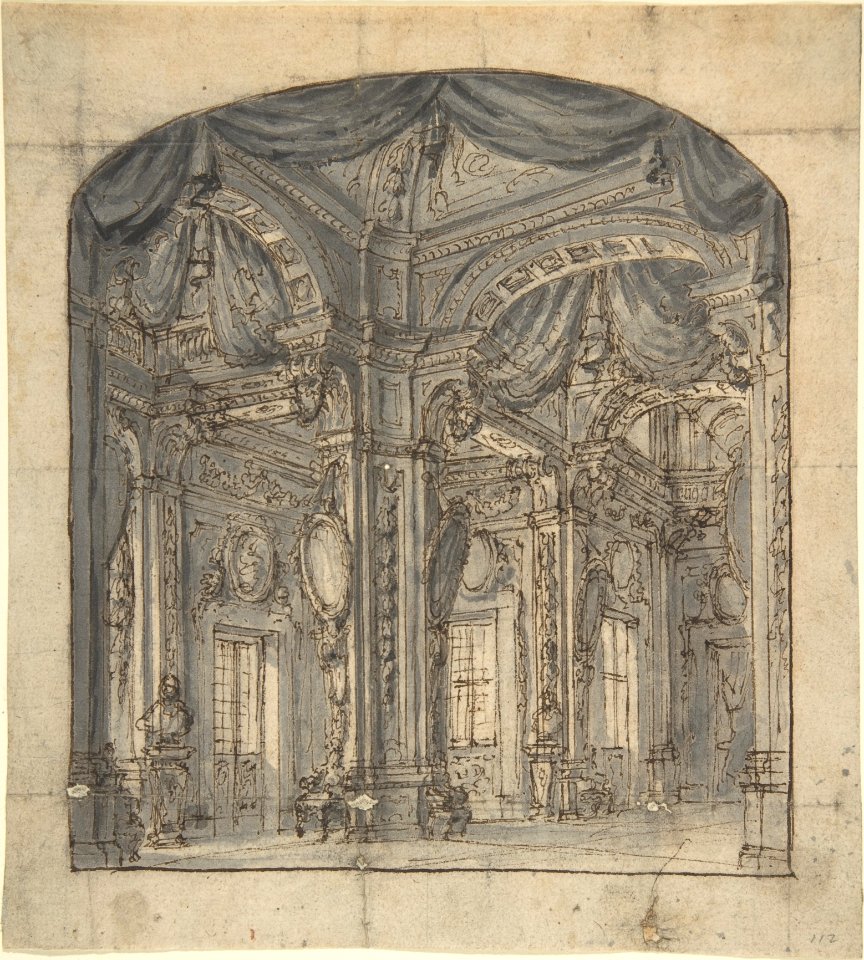 Stage Set of a Room Interior with Receding Perspective MET DP803459