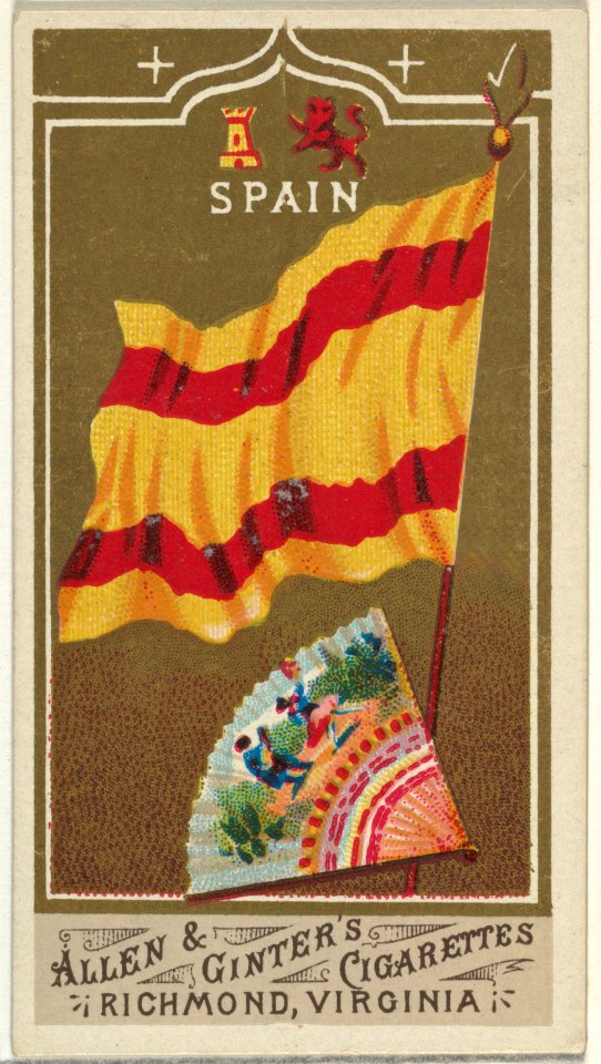 Spain, from Flags of All Nations, Series 1 (N9) for Allen & Ginter Cigarettes Brands MET DP841333