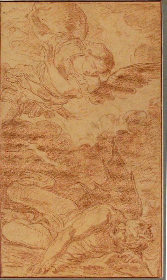 St. Michael Casting Down Lucifer, after Pier Francesco Mola MET 66.219
