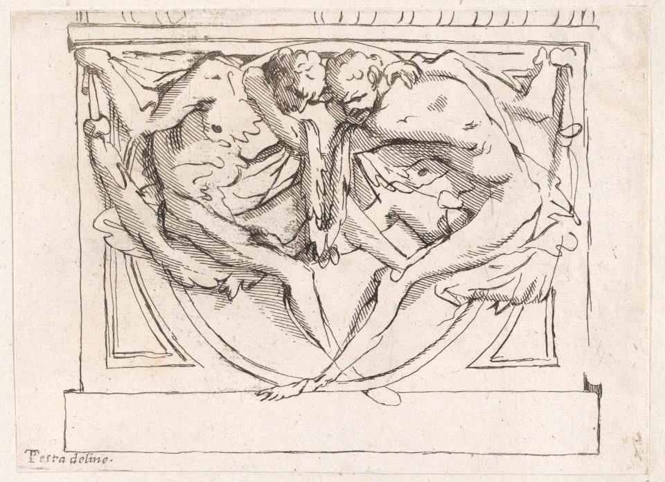 Stucco bas-relief with two male figures Met DP888714