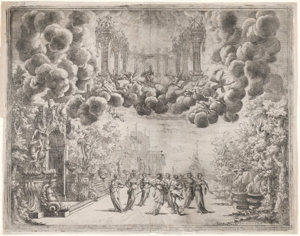 Stage design with allegorical figures; from 'L'Idea di tutti le perfezioni ... Piacenza' MET DP875170