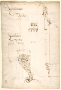 St Peter's apse, exterior niche section and details (recto) St Peter's apse, exterior niche elevation and profiles of details (verso) MET DP810542