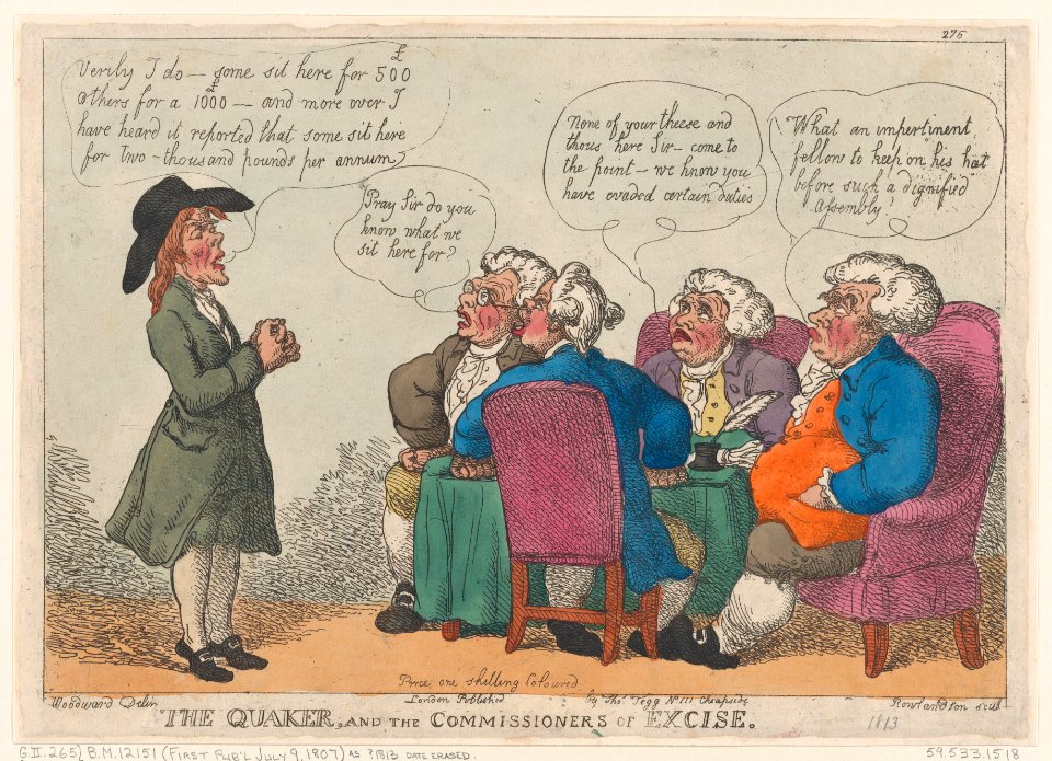 The Quaker, and the Commissioners of Excise MET DP873839