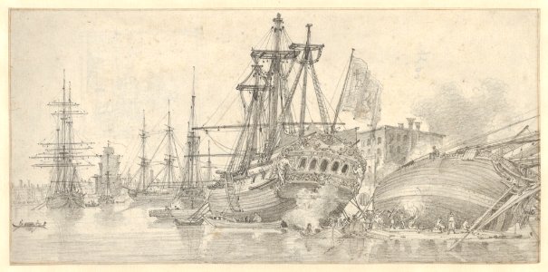 The Proserpine at anchor in Venice MET DP836764