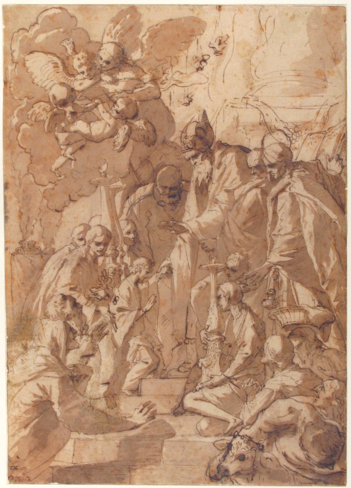 The Presentation of the Virgin in the Temple (recto); Another Design for the Same Composition (verso) MET 1971.241 RECTO