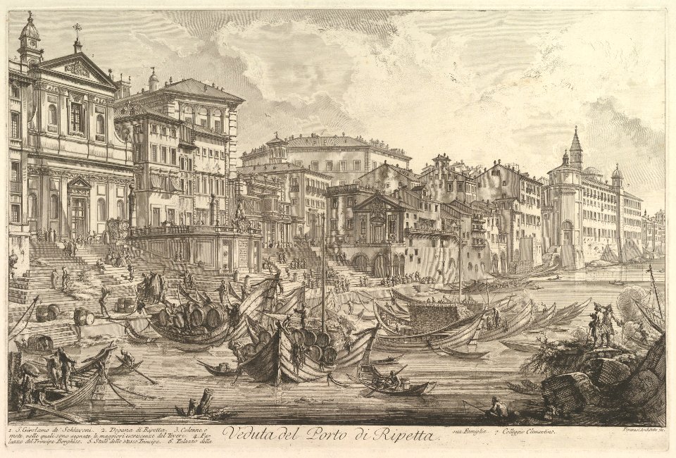The smaller harbor, called the Porto di Ripetta (Veduta del Porto di Ripetta) MET DP828297