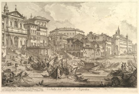 The smaller harbor, called the Porto di Ripetta (Veduta del Porto di Ripetta) MET DP828297