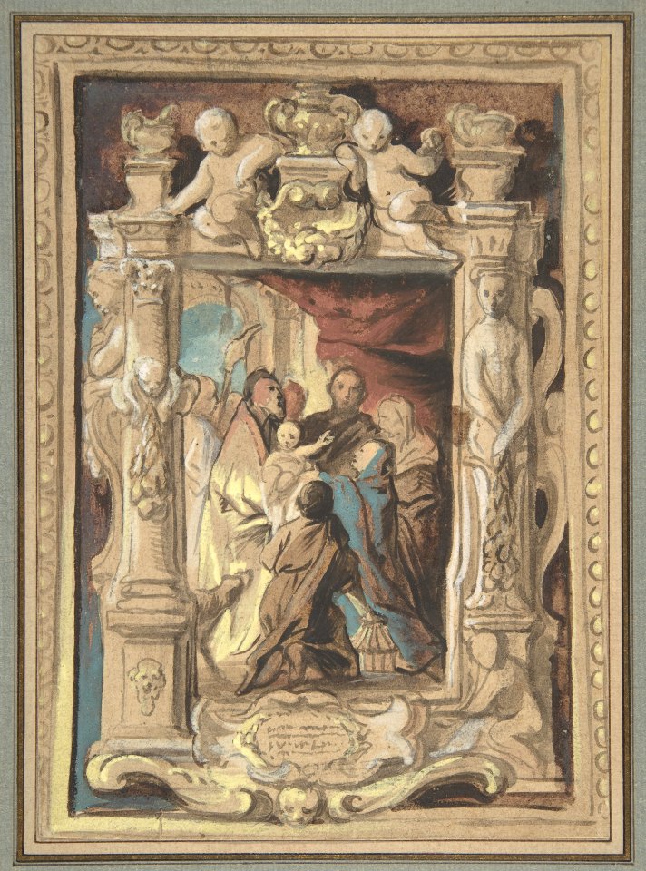 The Presentation in the Temple, with a Design for a Sculpted Frame MET DP802211