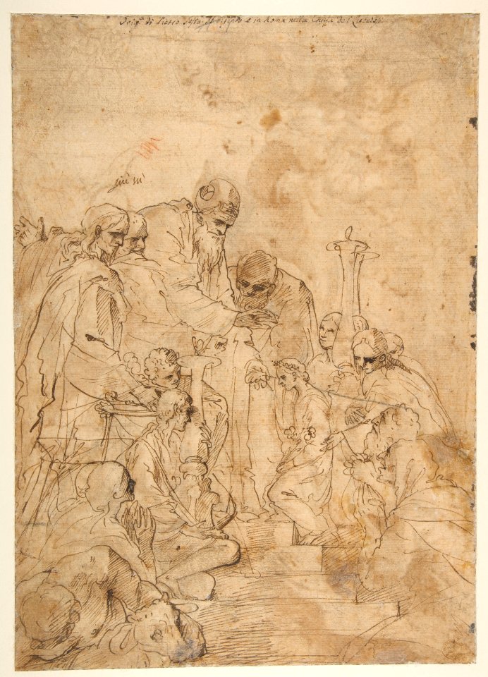 The Presentation of the Virgin in the Temple (recto); Another Design for the Same Composition (verso) MET DP811842