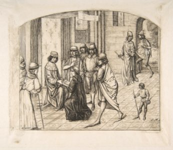 The printer Valère Maxime being presented to King Louis XI, after an earlier miniature MET DP813254
