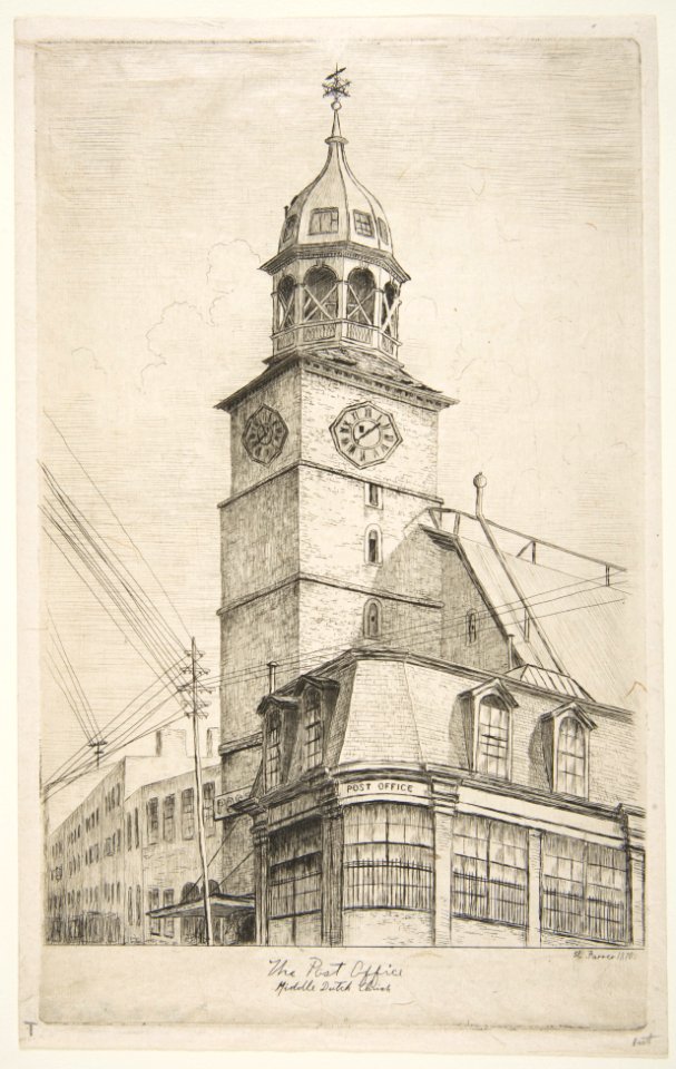 The Post Office, Middle Dutch Church (from Scenes of Old New York) MET DP818549
