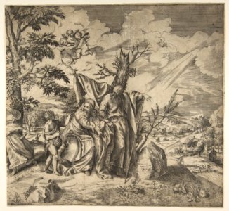 The rest of the Holy Family on their flight to Egypt MET DP812788
