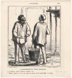 The restoration of the legislative body from 'News of the day,' published in Le Charivari, October 20, 1869 - MET DP877891