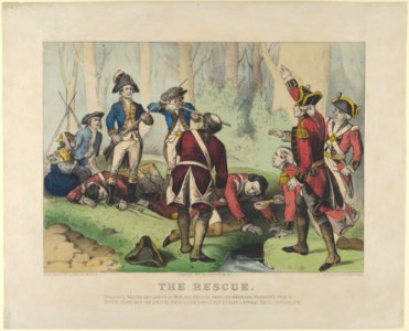 The Rescue–Sergeants Newton and Jasper of Marion's Brigade, rescuing American prisoners from a British guard, who had stacked their muskets while resting near a spring, South Carolina, 1779. MET DP853564