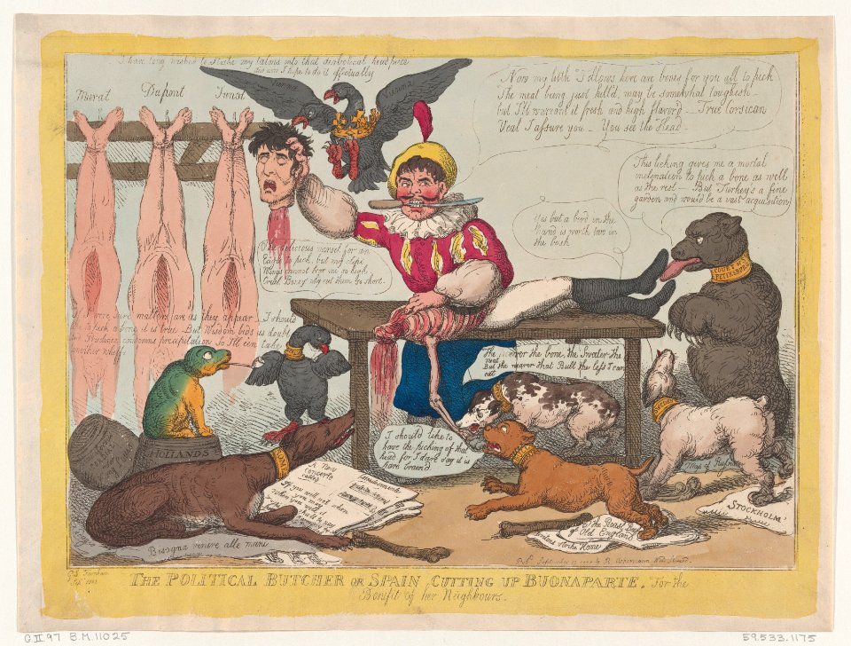 The Political Butcher, or Spain Cutting Up Buonaparte For The Benefit Of Her Neighbours MET DP873958