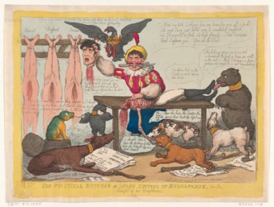 The Political Butcher, or Spain Cutting Up Buonaparte For The Benefit Of Her Neighbours MET DP873958