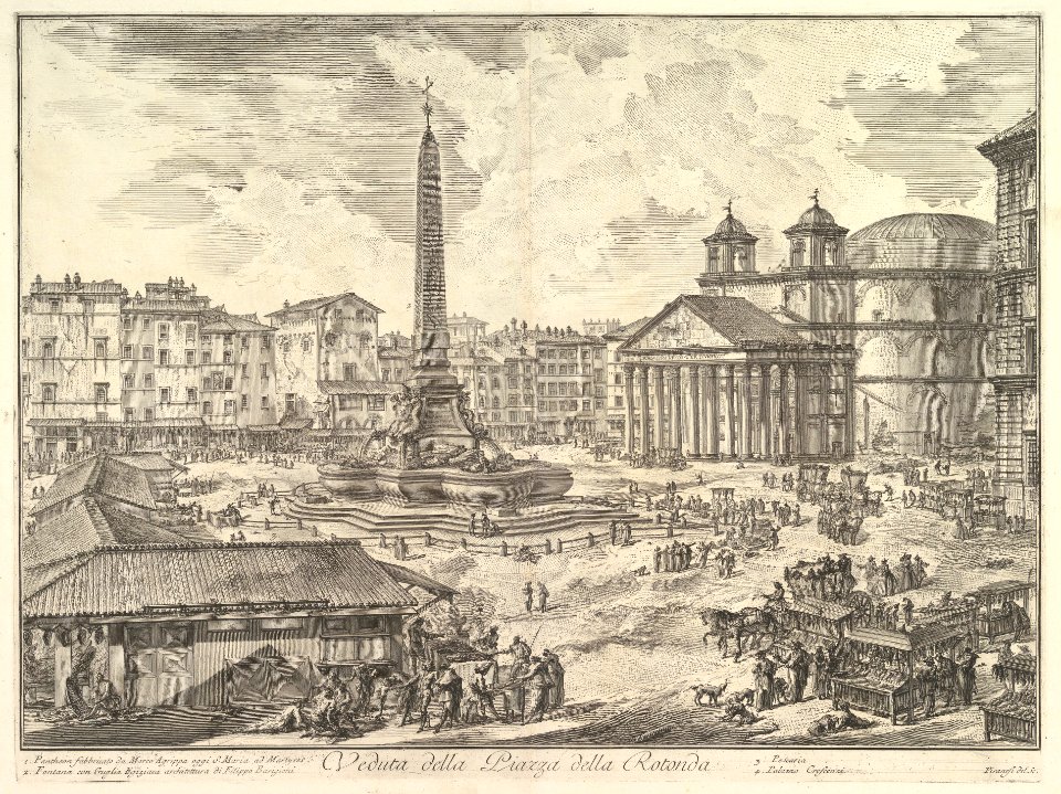 The Piazza della Rotonda, with the Pantheon and Obelisk (Veduta della Piazza della Rotonda) MET DP828314