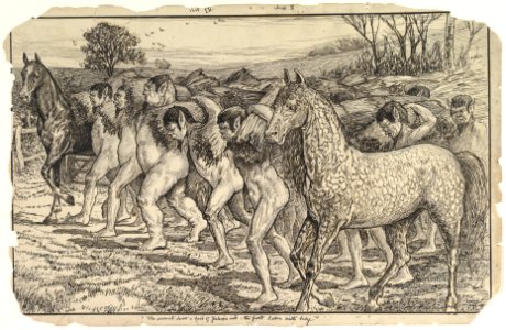 The Servants Drive a Herd of Yahoos into the Field, from Gulliver's Travels MET DP826550