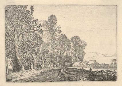 The Road at the Edge of the Forest, from Verscheyden Landtschapjes (Various Landscapes), Plate 4 MET DP834473