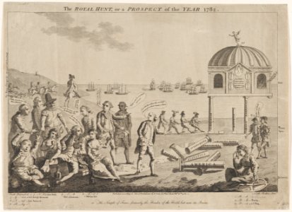 The Royal Hunt, or a Prospect of the Year 1782- The Temple of Fame, formerly the Wonder of the World, but now in Ruins MET DP876975