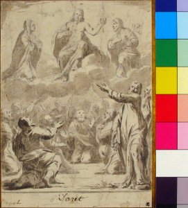 The Risen Christ between the Virgin and St. Joseph, Appearing to St. Peter and other Apostles MET 61.136.3