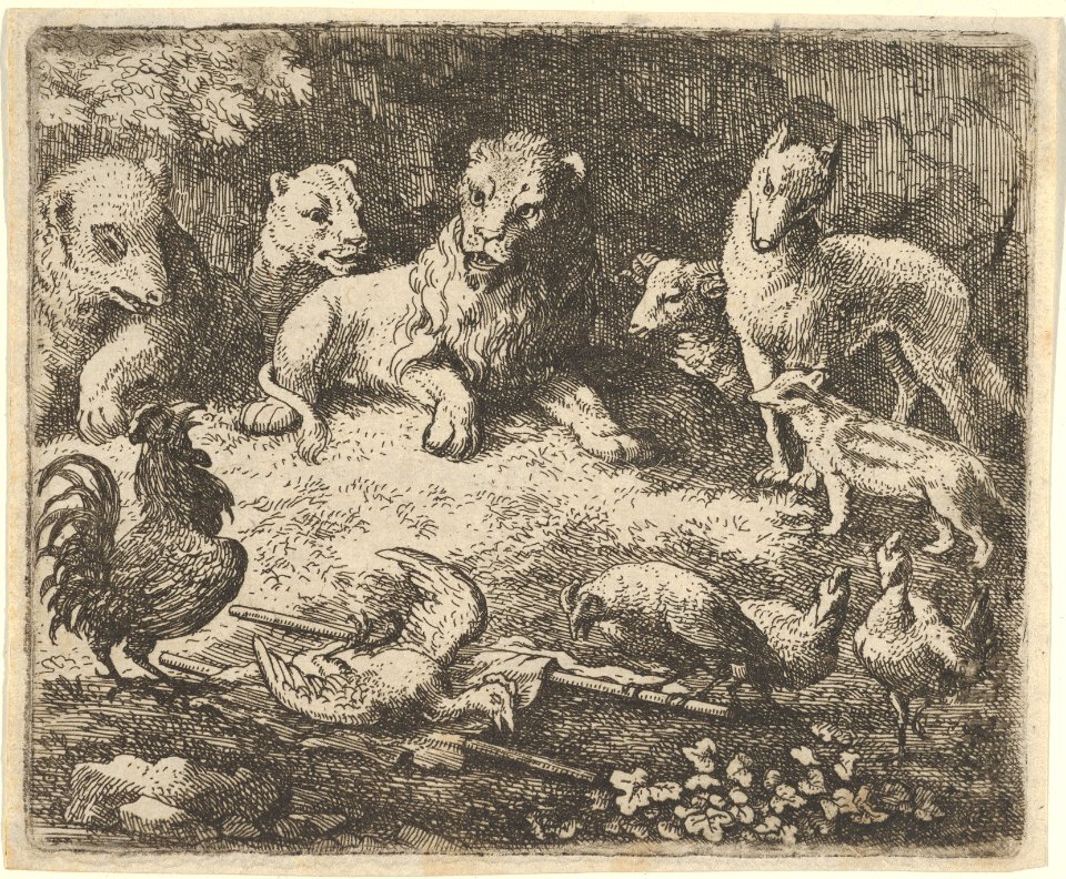 The Rooster Accuses Renard of the Murder of One of His Chickens from Hendrick van Alcmar's Renard The Fox MET DP837700