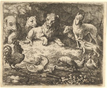 The Rooster Accuses Renard of the Murder of One of His Chickens from Hendrick van Alcmar's Renard The Fox MET DP837700