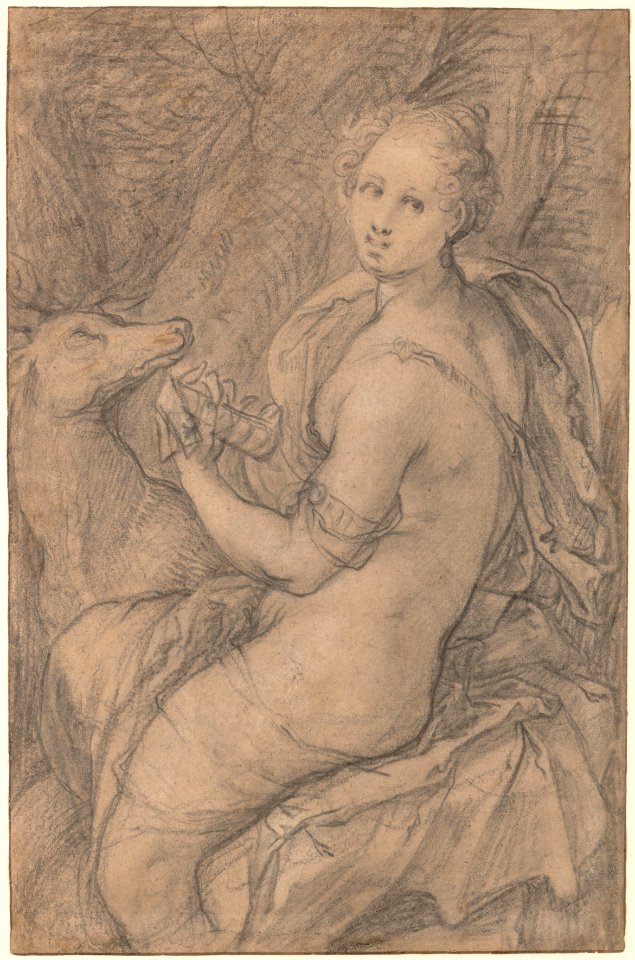 The Sense of Hearing; verso- light sketch of a woman's head and an arm MET DP151472