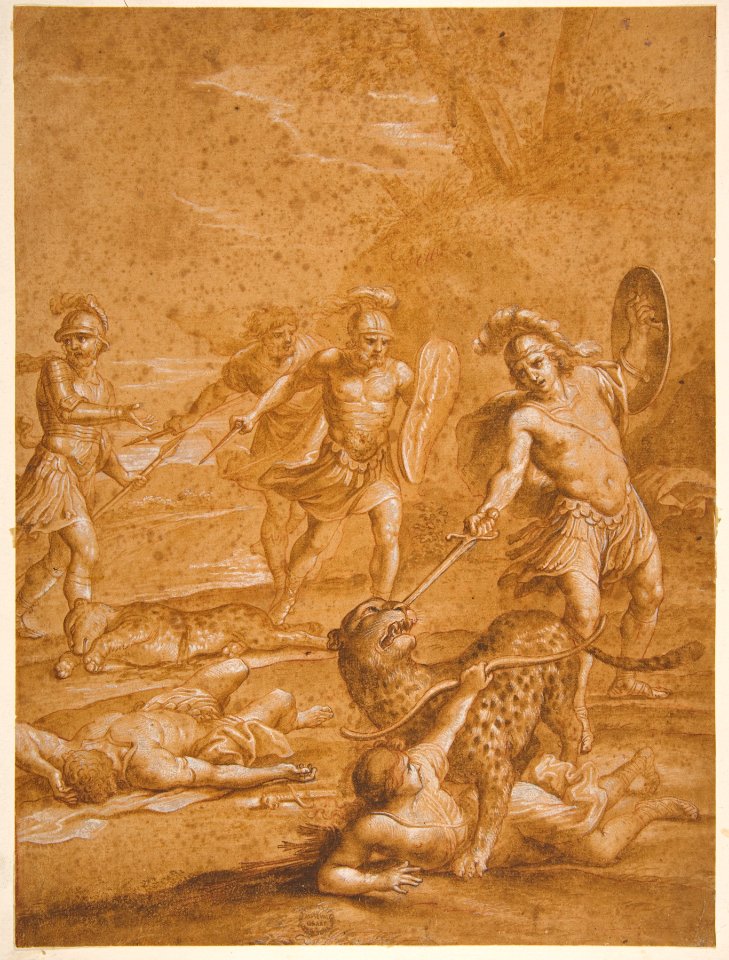 The Shipwrecked Alphone Rescues Lisamante from a panther MET DP811550