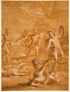 The Shipwrecked Alphone Rescues Lisamante from a panther MET DP811550