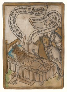 The Sick Lion Summons the Animals to His Bedside from the Sick Lion blockbook, 2nd edition MET DP873550