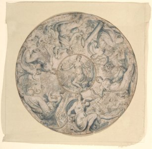 The Seven Virtues in a Roundel, with Faith at the Center MET DP801193