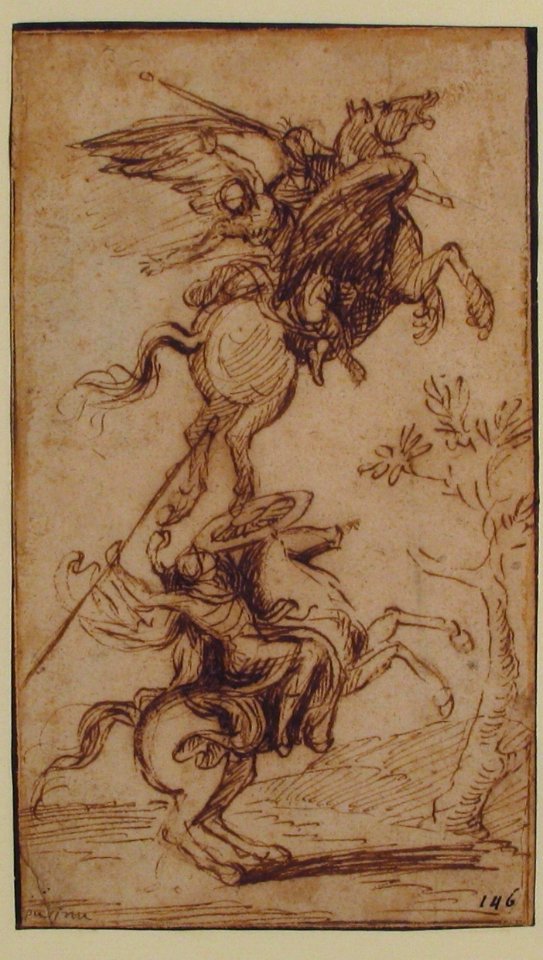 The Sorcerer Atlante Abducting Pinabello's Lady (Ariosto, Orlando Furioso, canto II, 38) MET 1972.118.224