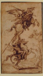 The Sorcerer Atlante Abducting Pinabello's Lady (Ariosto, Orlando Furioso, canto II, 38) MET 1972.118.224