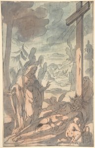 The Standing Virgin Lamenting the Dead Christ at the Foot of the Cross MET DP803433