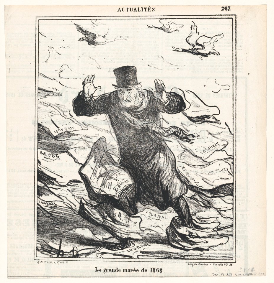 The spring-tide of 1868, from 'News of the day,' published in Le Charivari, December 19, 1868 MET DP877746