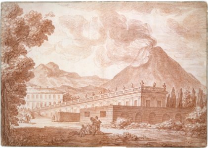 The Palazzo Reale at Pórtici with Vesuvius in the Background MET DT8630