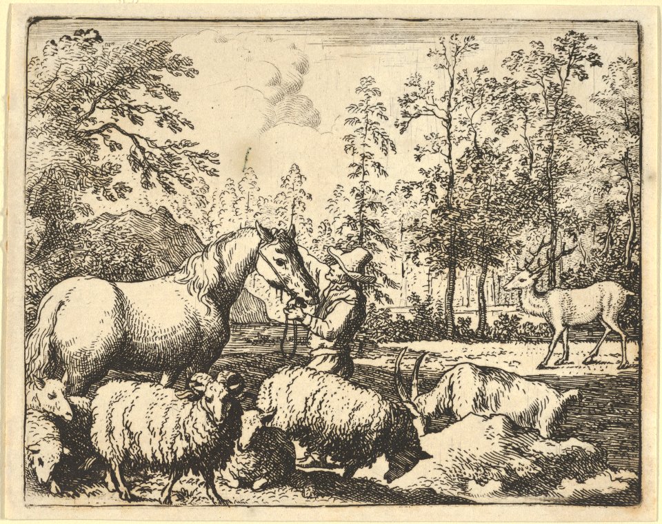 The Story of the Horse Who Wants Revenge on the Stag from Hendrick van Alcmar's Renard The Fox MET DP837677