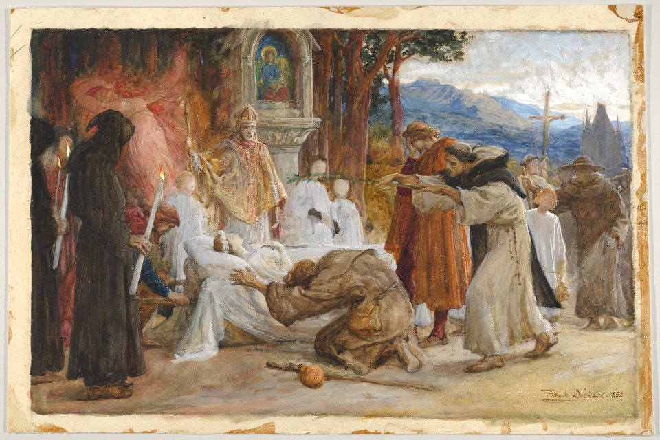 The Redemption of Tannhäuser (recto); Figure sketches (verso) MET DP830843