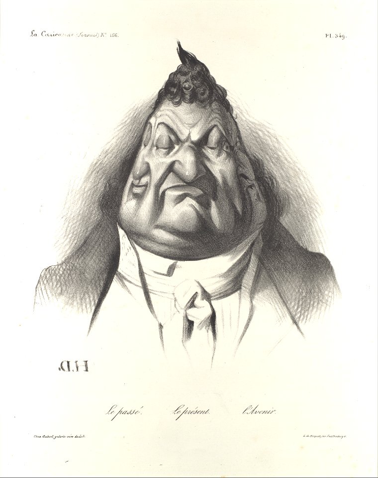 The Past, the Present, and the Future (Le passé – Le présent – L'Avenir), published in La Caricature, no. 166, Jan. 9, 1834 MET DP109519