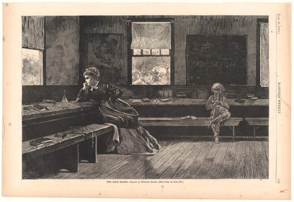 The Noon Recess – Drawn by Winslow Homer (Harper's Weekly, Vol. XVII) MET DP860207