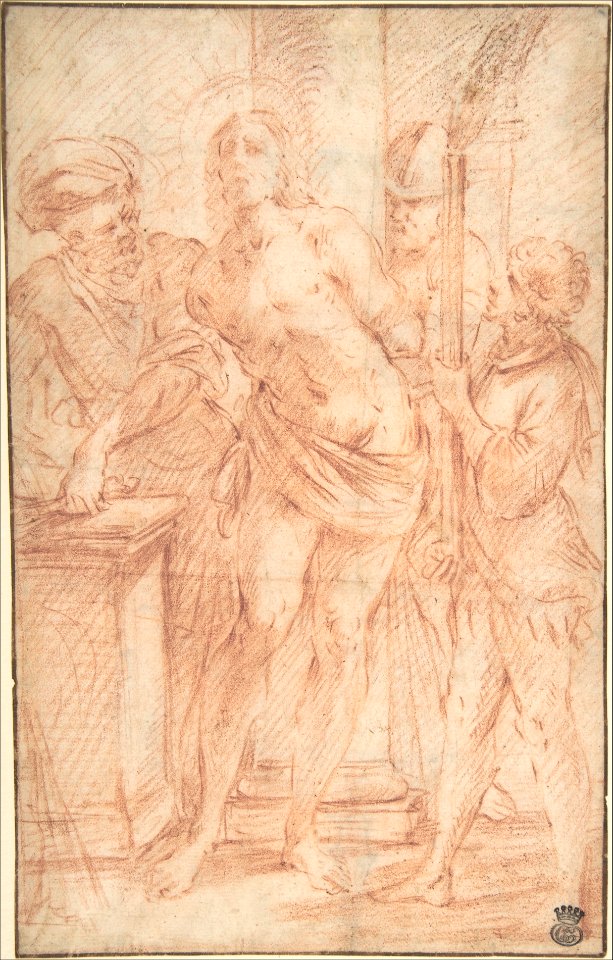 The Mocking of Christ (recto); Exterior View of a Church (verso) MET DP802845
