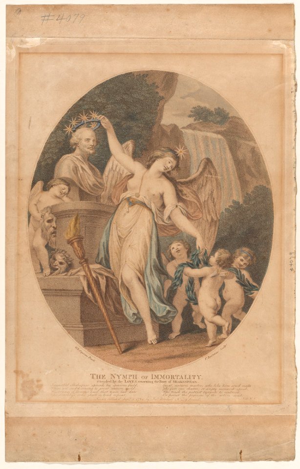 The Nymph of Immortality, Attended by the Loves, Crowning the Bust of Shakespeare MET DP858684
