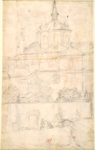 The Mocking of Christ (recto); Exterior View of a Church (verso) MET DP802846