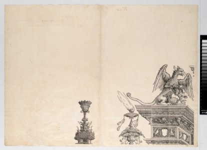 The Ornaments Atop the Left Portal, from The Triumphal Arch of Maximilian I, 1st edition (1517-18) MET DP-16116-059